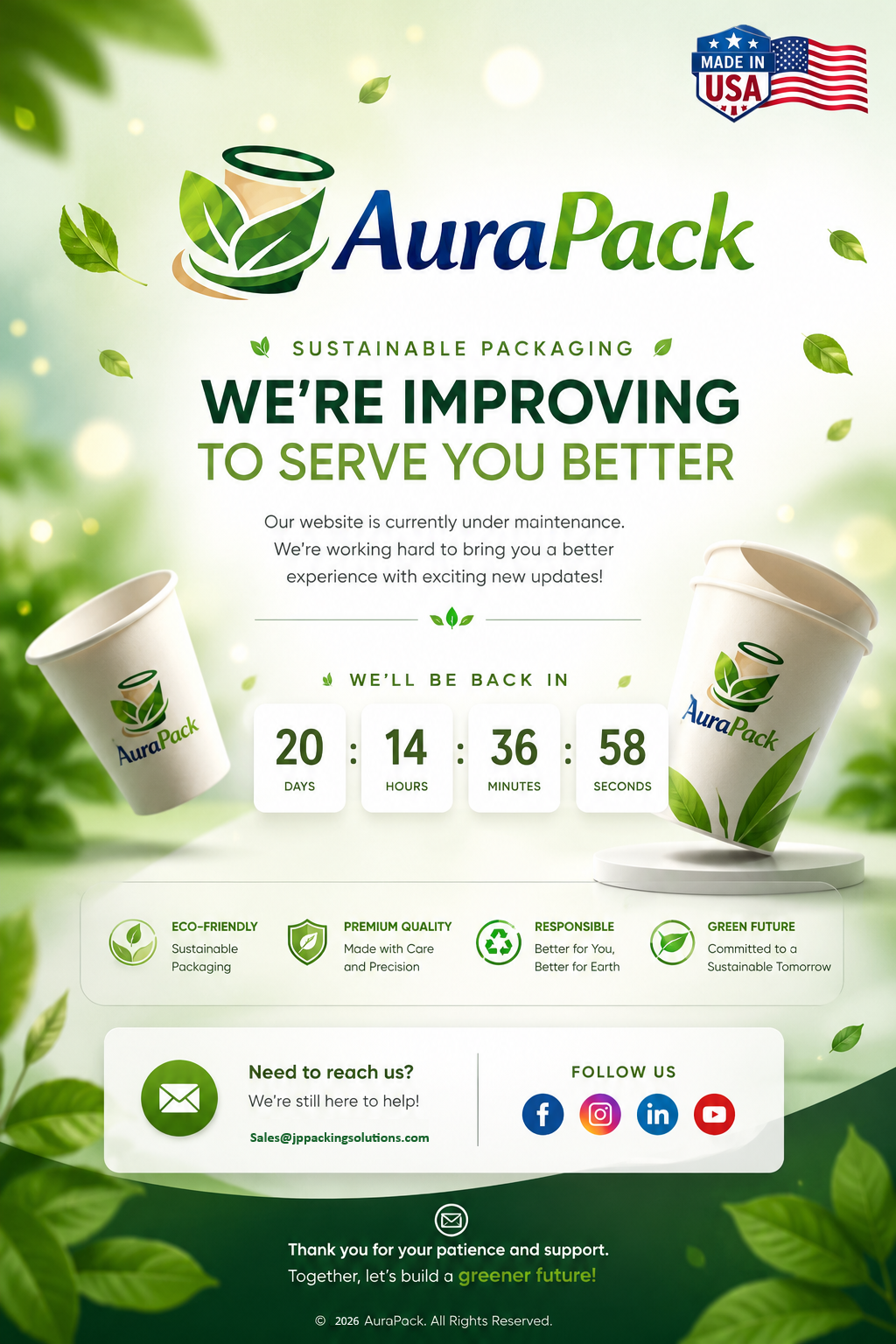 AuraPack Paper Cups Logo